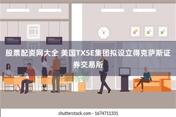 股票配资网大全 美国TXSE集团拟设立得克萨斯证券交易所