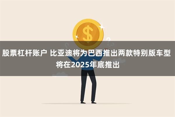 股票杠杆账户 比亚迪将为巴西推出两款特别版车型 将在2025年底推出