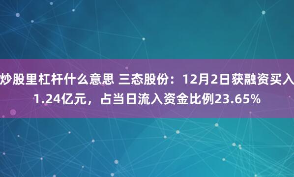 炒股里杠杆什么意思 三态股份：12月2日获融资买入1.24亿元，占当日流入资金比例23.65%