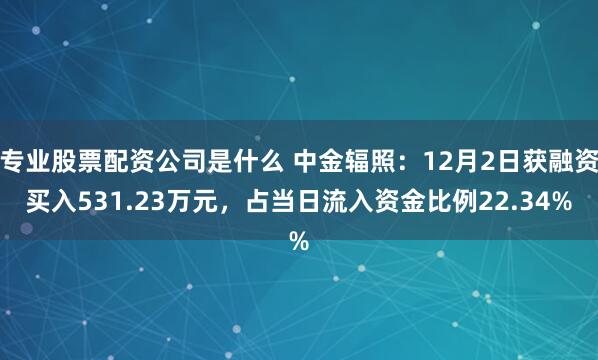 专业股票配资公司是什么 中金辐照：12月2日获融资买入531.23万元，占当日流入资金比例22.34%