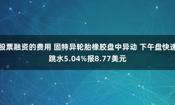 股票融资的费用 固特异轮胎橡胶盘中异动 下午盘快速跳水5.04%报8.77美元